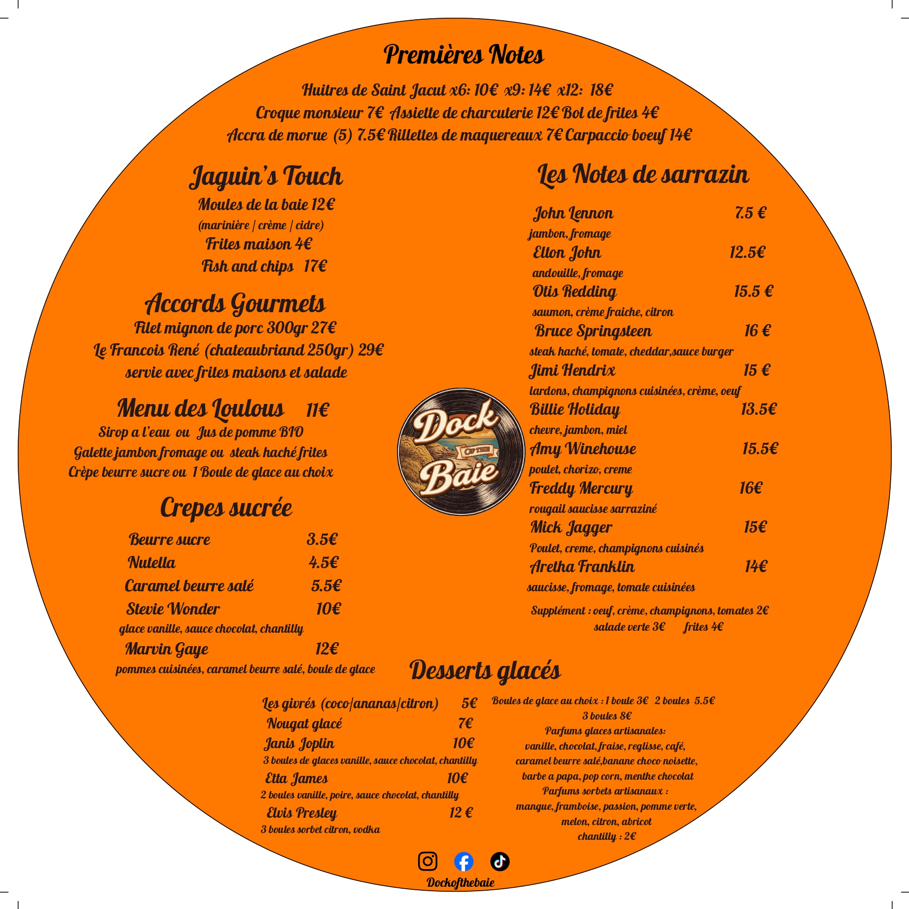Menu Dock of the Baie